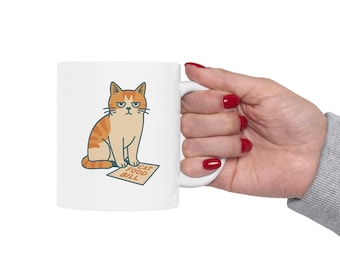 Orange Tabby kattmatsmugg keramisk mugg | Rolig kattälskarepresent