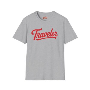 Traveler Unisex T-Shirt | Retro travel typography tee | Vintage Vibe | Van Life | Nomad Sport Grey