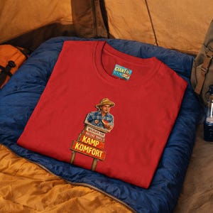 Kamp Komfort T-Shirt | Retro 80s Comedy, Camping Parody