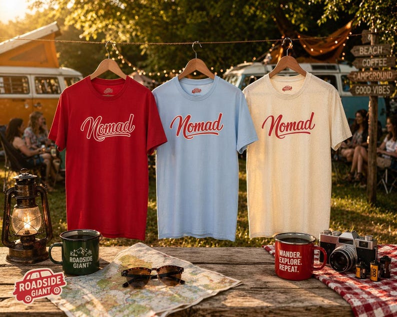 Nomad Travelers Van Life T-Shirt | Travel Lifestyle | RV & Backpacking image 10