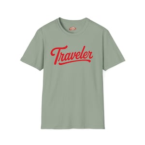 Traveler Unisex T-Shirt | Retro travel typography tee | Vintage Vibe | Van Life | Nomad Sage
