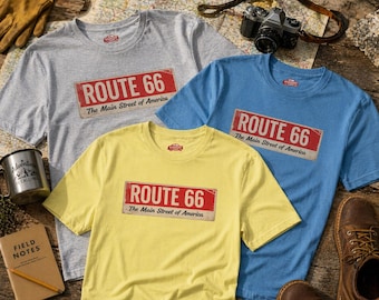 Route 66 Vintage Sign Unisex T-Shirt | Retro Americana Travel Shirt