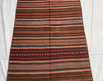 4 x 7 Afghan Hand-Woven Flachgewebe Kilim Vintage Einzigartige Belutsch Design Wolle Kühn Streifen & Geometrische Muster | Teppich für Küche oder Schlafzimmer