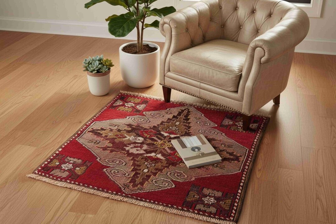 2'3x2'3 Pakistani Hand Knotted Rug | Vintage Turkoman Bokhara Design ...