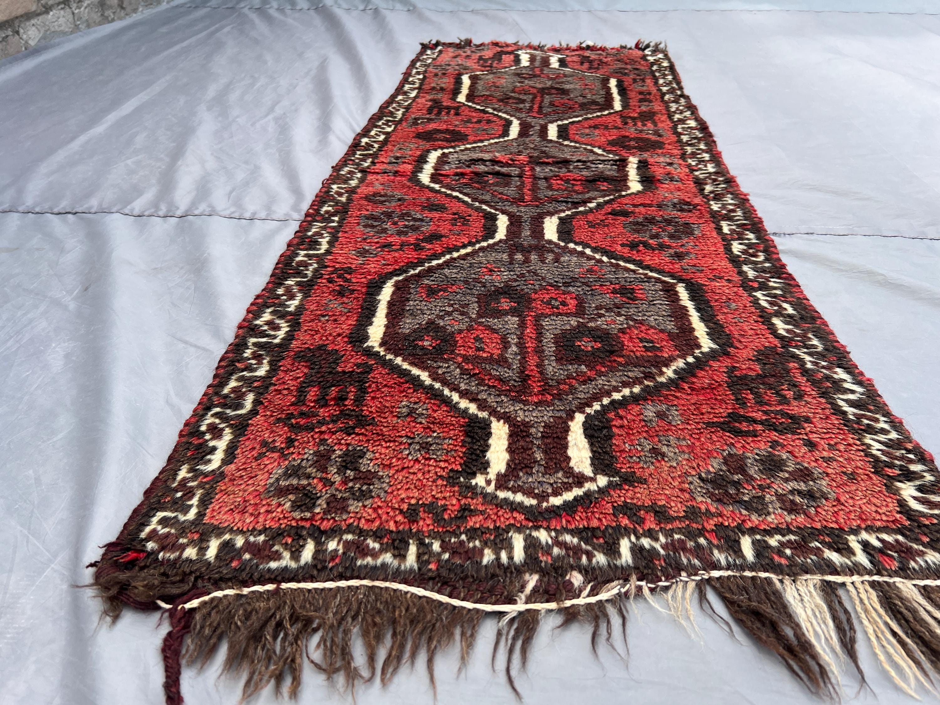 2 x 5 アンティーク アフガンラグ – 1940年代の手織りトライバル