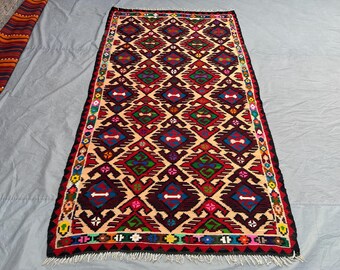 Alfombra Kilim afgana hecha a mano de 5x8 pulgadas, de lana de tejido plano, estilo tribal geométrico, para sala de estar, dormitorio, decoración del hogar bohemia o cocina.