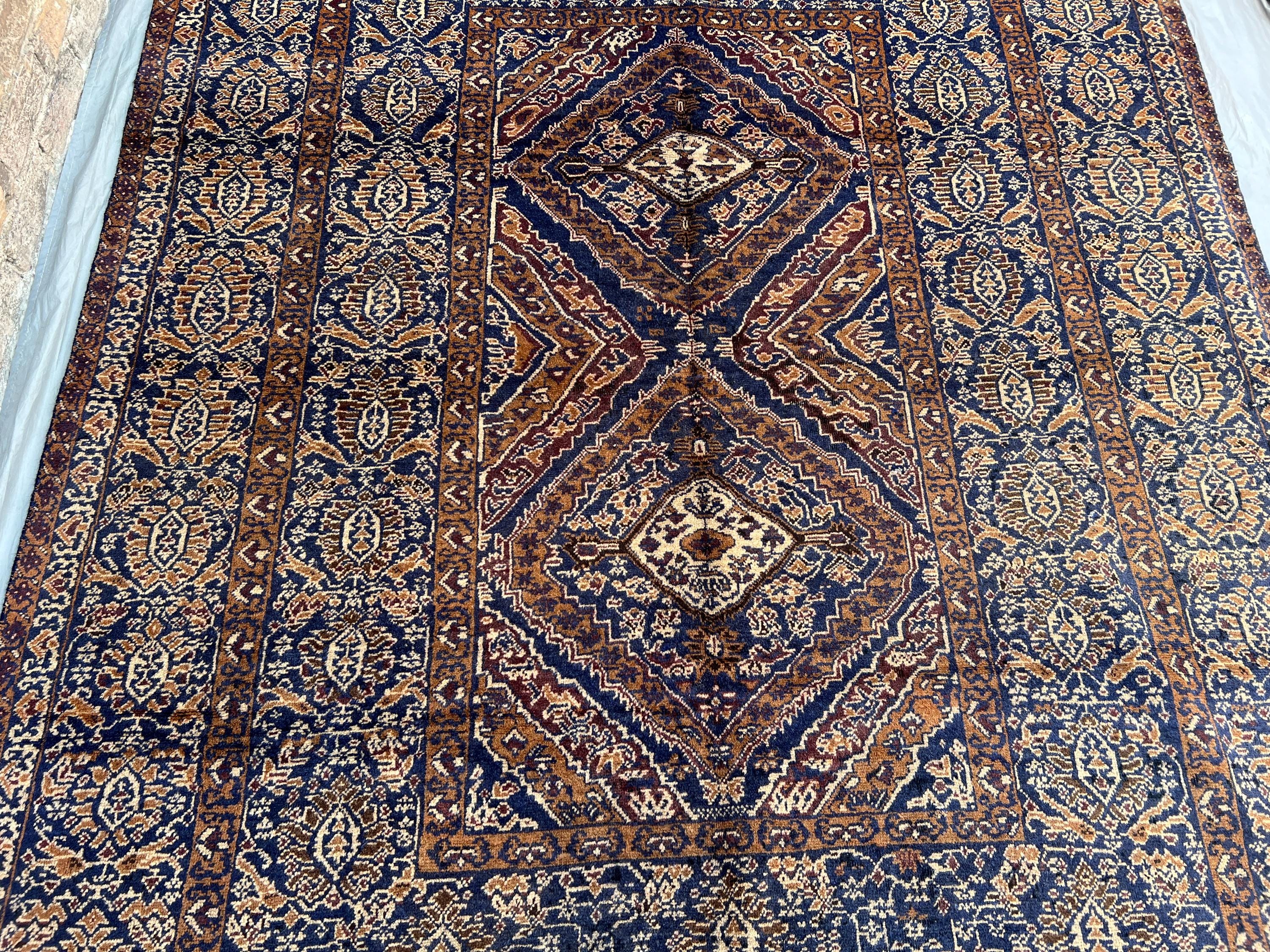 7 x 9フィート ヴィンテージ アフガニスタン 1980年代 バルーチ ブルー