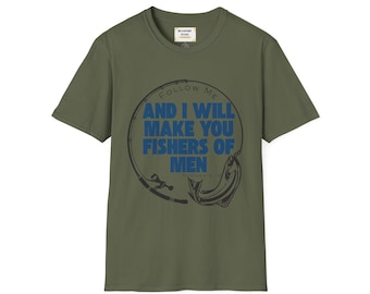 Fishers of Men T-Shirt | Christian Bible Verse Fishing Tee