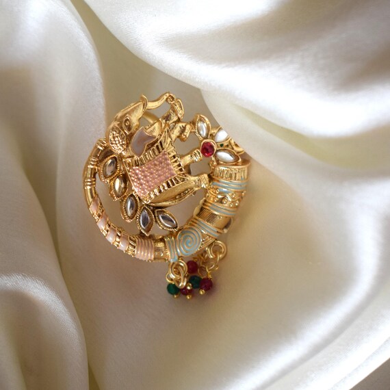 Statement Elephant Ring • Indian Ethnic Adjustabl… - image 8