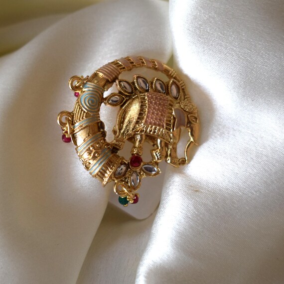 Statement Elephant Ring • Indian Ethnic Adjustabl… - image 6