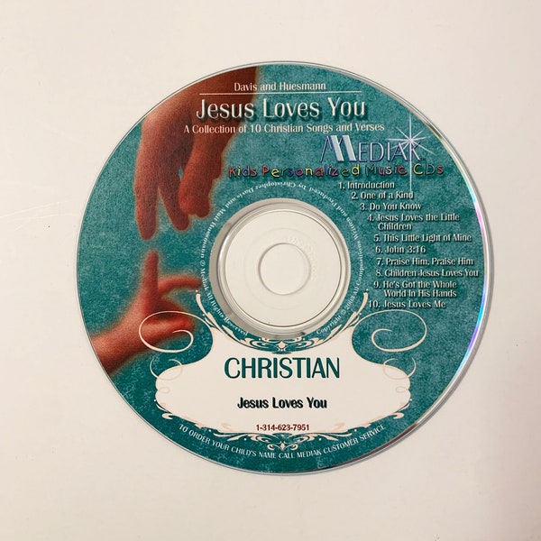 Jesus Loves You CD, Digital File or both. Great Christian music with your child's name all throughout.