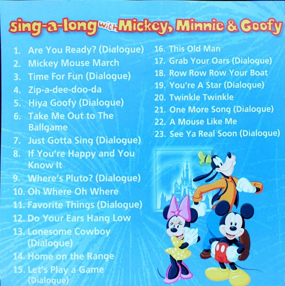 Mickey and Minnie Mouse & Goofy Personalized Music Cd, Mickey Mouse Cd