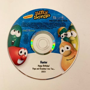 Personalized Veggie Tales Silly Songs CD Real character voices Uses Name 40 X Digital Download 12.95 CD 19.95 Best Option Both for 24.95 image 1