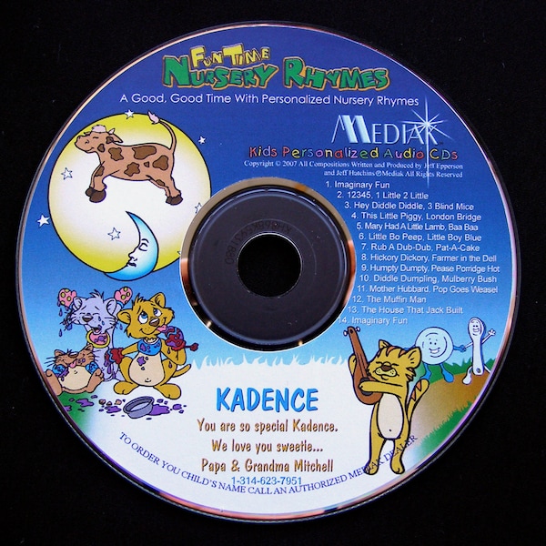 Personalized Nursery Rhymes- Your child will LOVE hearing these nursery rhymes with their names throughout - CD and mp3 combo