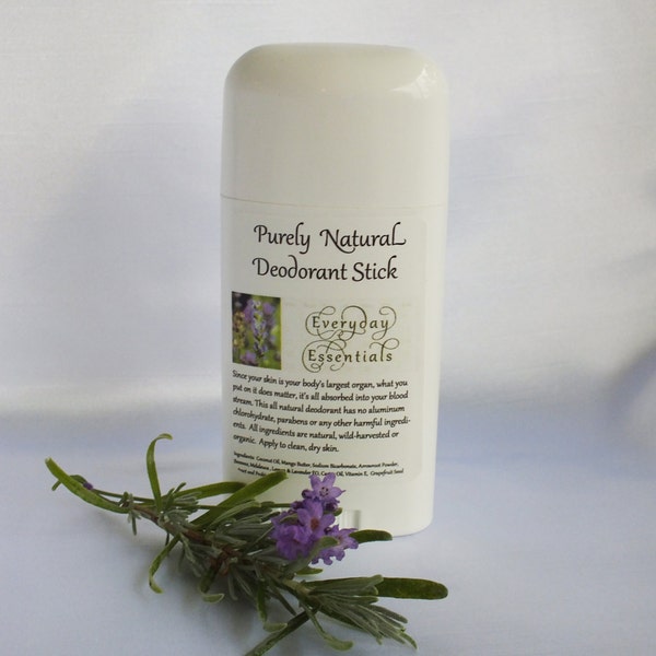 Lavender Tea Tree or Lavender Lemongrass All Natural Deodorant - Organic or Wild Harvested Ingredients, No Parabens or Aluminum