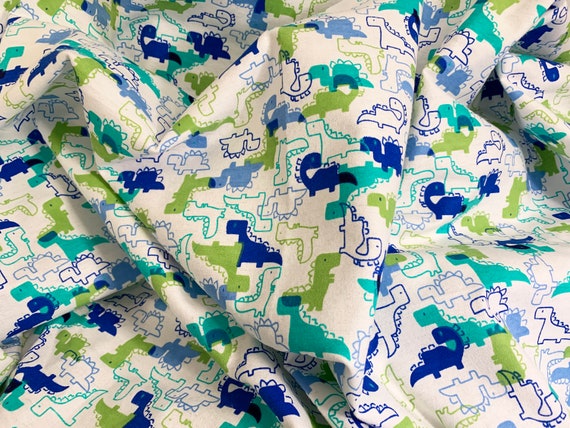 Juvenile Kids Blue White Green Dinosaur Flannel Blanket | Etsy