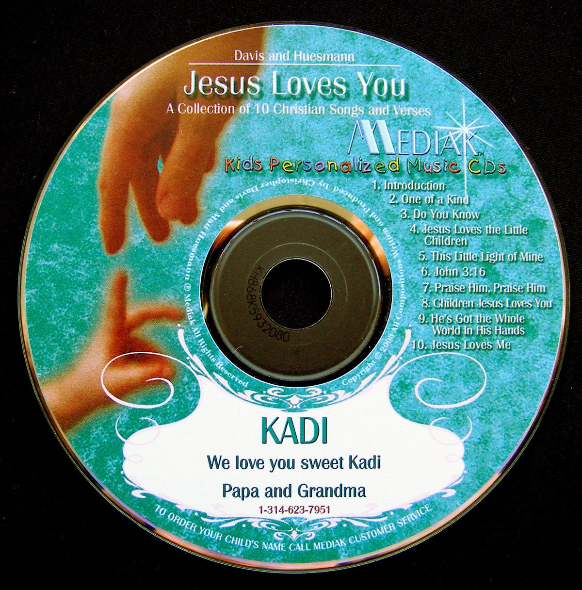 Personalized Jesus Loves You CD - Child's Name in Christian Songs to Help Them Learn About Jesus's Love For Them. Name Used 41 Times