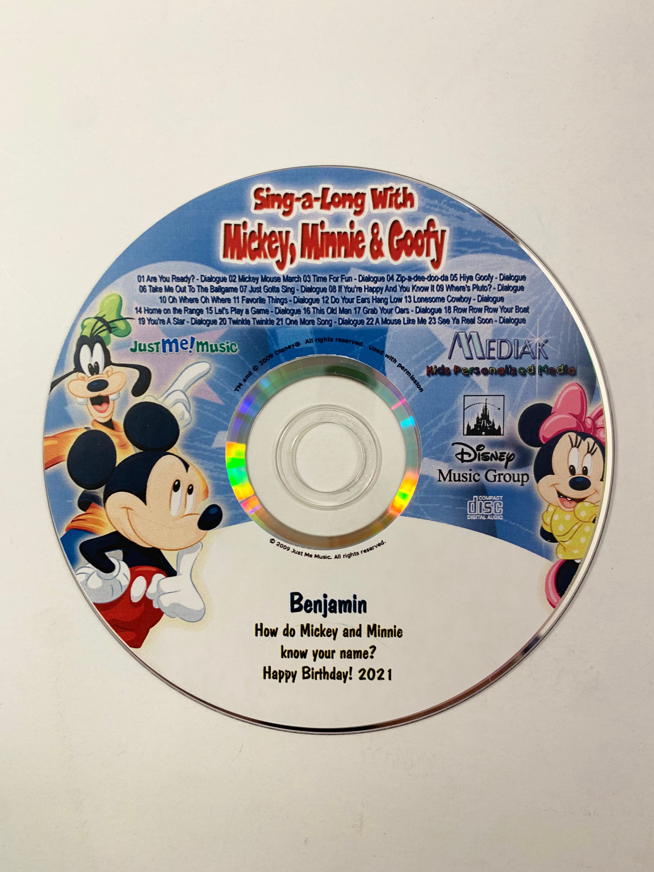 Buy Mickey Minnie Goofy Personalized CD real Characters Sing Online India - Etsy