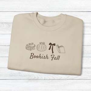 Bookish Fall Sweatshirt, Book Lover Fall Gift, Fall Season Sweatshirt, Book Lover Gift, Fall Reading Sweatshirt, Cute Autumn Sweatshirt