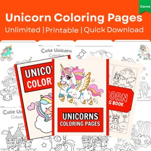 Unicorn Coloring Pages for Kids | Fun Printable Sheets | Cute & Easy Unicorn Art for Girls | Instant Digital Download | Coloring Fun Book