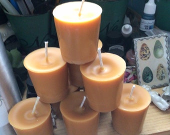 Carnation- Three Pure Beeswax Votive Candles