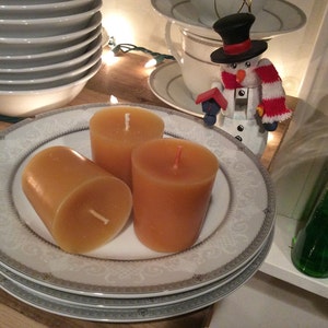 3 Brandied Pear Beeswax Votives image 1