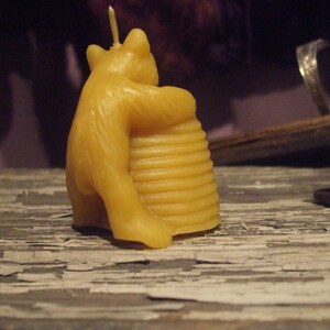 Pure Beeswax Bear Hive Votive Candle image 3