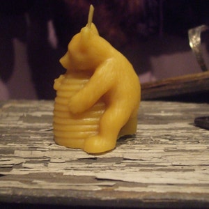 Pure Beeswax Bear Hive Votive Candle image 2