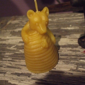 Pure Beeswax Bear Hive Votive Candle image 1