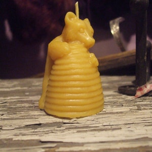 Pure Beeswax Bear Hive Votive Candle image 4