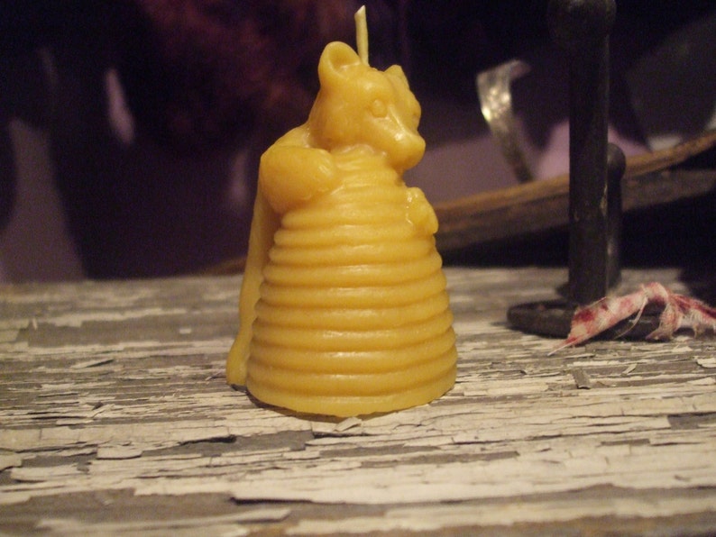 Pure Beeswax Bear Hive Votive Candle image 4