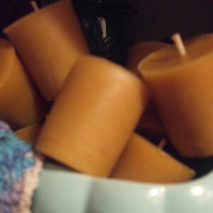 Three Pure Beeswax Votive Candles image 2