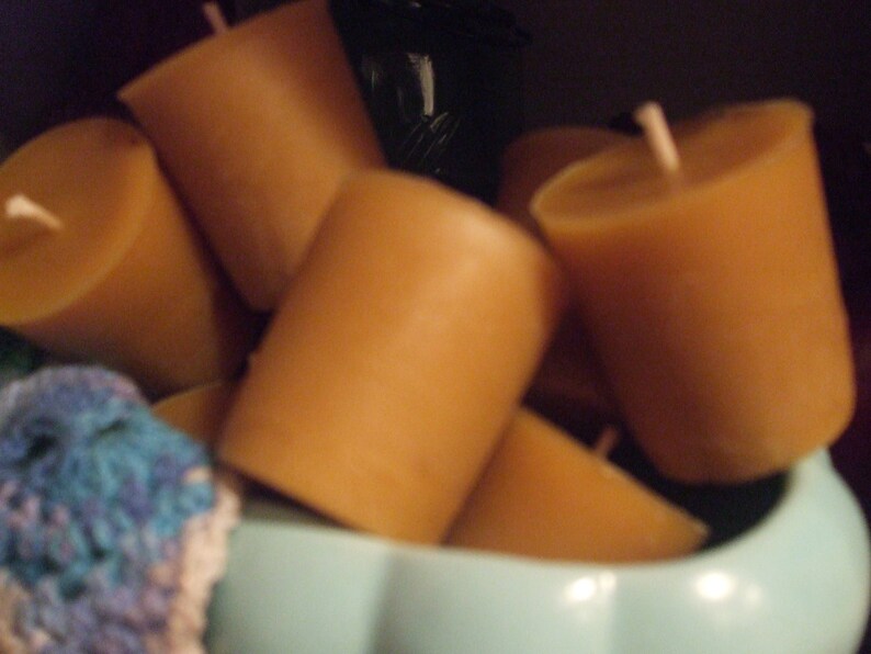 Three Pure Beeswax Votive Candles image 2