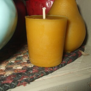 Three Pure Beeswax Votive Candles image 3