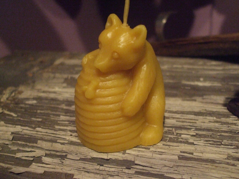 Pure Beeswax Bear Hive Votive Candle image 5