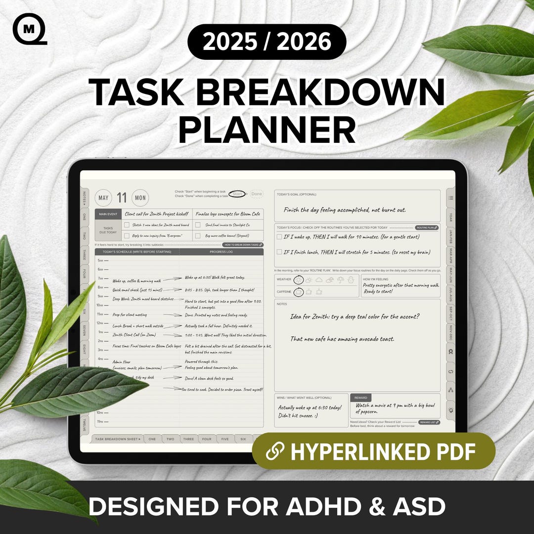 2026 & 2025-2026 Digital Planner for ADHD and ASD, Minimalist Goodnotes ...