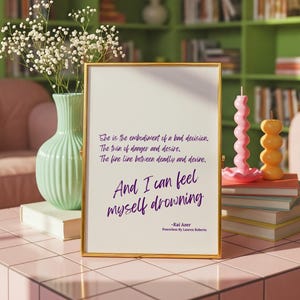 Machteloze boeken offerte afdrukken kunst aan de muur geïnspireerd door Lauren Roberts Kai Azer Romantasy digitale download esthetiek schoolse decor