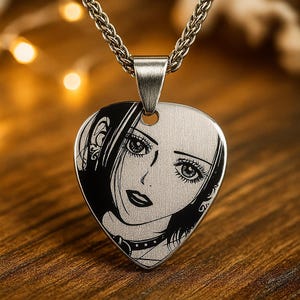 Nana Anime Necklace, Heart-Shaped Stainless Steel Pendant with Nana Osaki Design, Manga Jewelry, Gift for Anime Fans, gift for girl,birthday