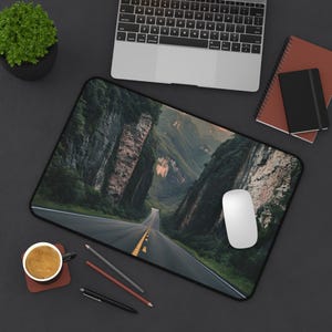 Scenic Road Desk Mat, Home Office Decor, Desk Pad, Desk Accessory, Desk , Desk protector, Office Supplies, Laptop Mat,