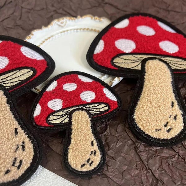 Tny Mushroom Patch, Mushroom ron-on Patch, Mushroom Embrodered - Etsy