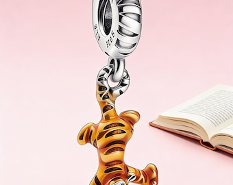 Disney Winnie the Pooh Tigger Dangle Charm,925 Sterling Silver Charm,Compatible with Pandora Bracelets,Inspired,Perfect Gift for Girls Women