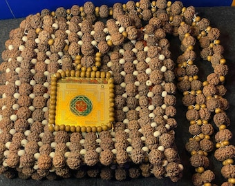Bolso bandolera artesanal con cuentas de Rudraksha espirituales / Bolso cruzado estilo bohemio yogui /