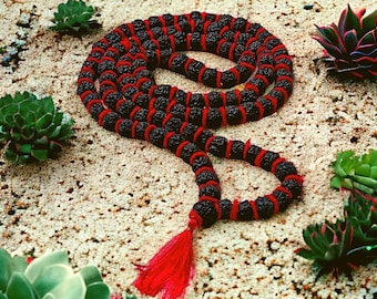 5 Mukhi Nepalski Czarny Rudraksha Mala: Koraliki Medytacyjne Jaap