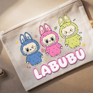 Labubu-Inspired Makeup & Pencil Pouch – 3 Character Design
