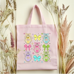 Limited Edition Coquette Labubu-Inspired Canvas Tote