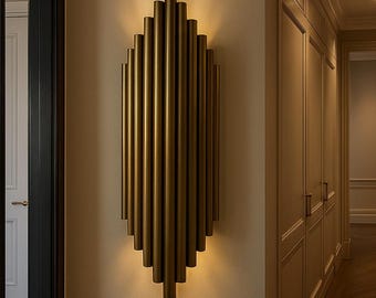 Luxury Brass Tube Wall Sconce – Handmade Art Deco Lighting