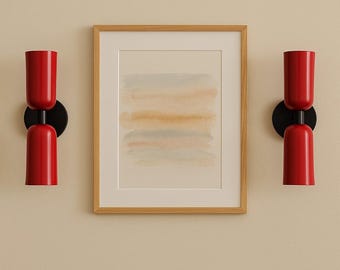 Handmade Red Dual-Head Wall Sconce: Modern Minimalist Lighting
