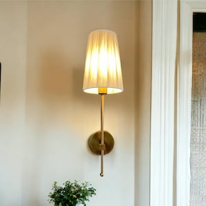 Aplique de tela, lámpara de noche moderna, aplique de tela para dormitorio, lámpara de pared minimalista, iluminación acogedora, decoración de pared neutra