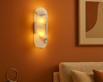 Handmade Marble Wall Sconce: Modern Minimalist Lighting
