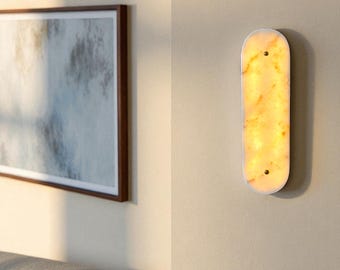 大理石LEDウォールランプ、天然石調アンビエントライト、モダンミニマリストランプ